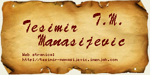 Tešimir Manasijević vizit kartica